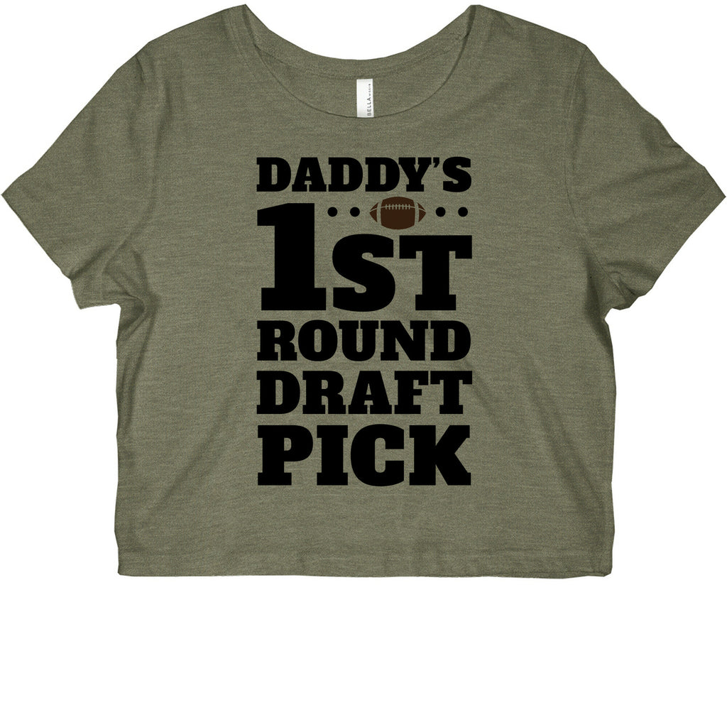 Daddy's First Round Draft Pick Graphic Baby Tee