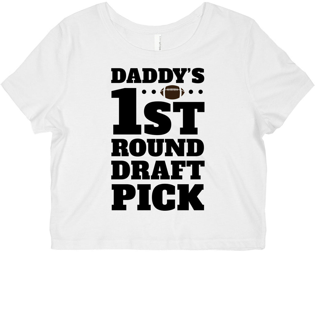 Daddy's First Round Draft Pick Graphic Baby Tee