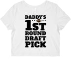 Daddy's First Round Draft Pick Graphic Baby Tee