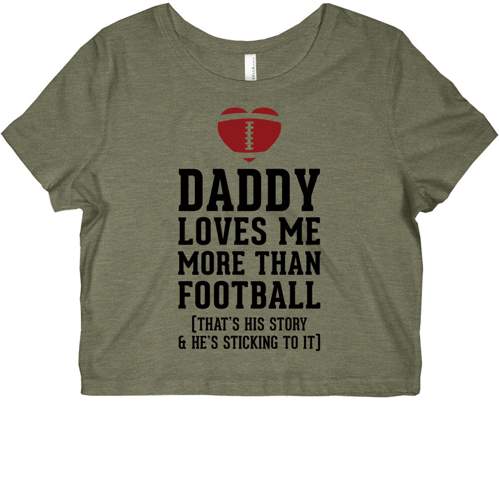 Daddy Loves Me More Than Football Graphic Baby Tee