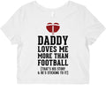 Daddy Loves Me More Than Football Graphic Baby Tee