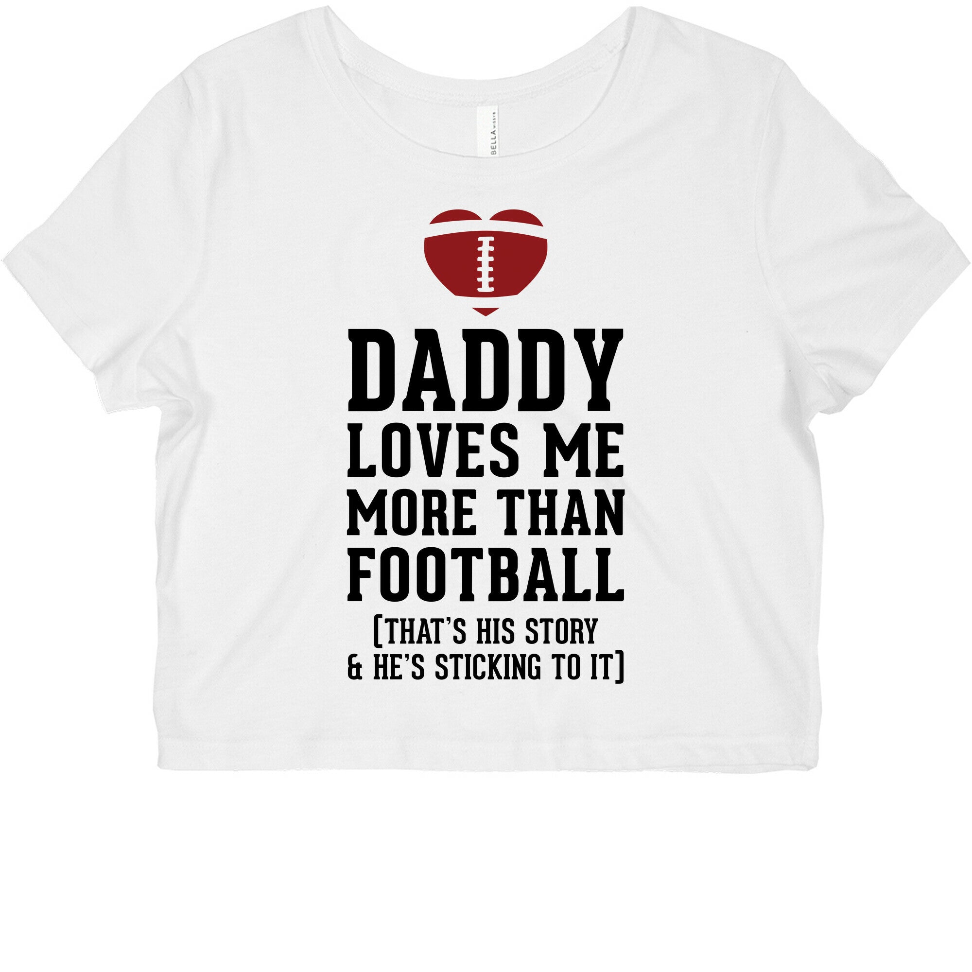 Daddy Loves Me More Than Football Graphic Baby Tee