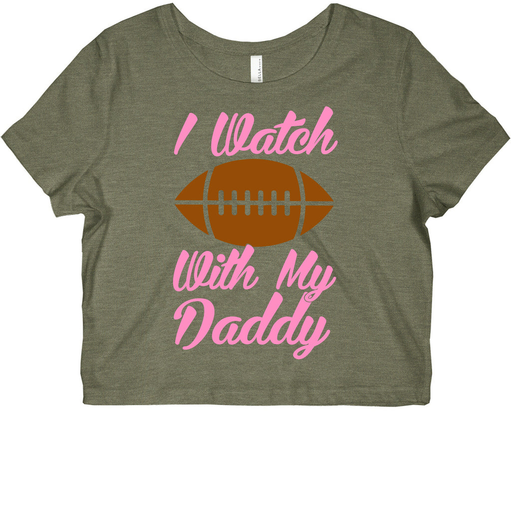 I Watch Football With My Daddy Graphic Baby Tee