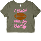 I Watch Football With My Daddy Graphic Baby Tee