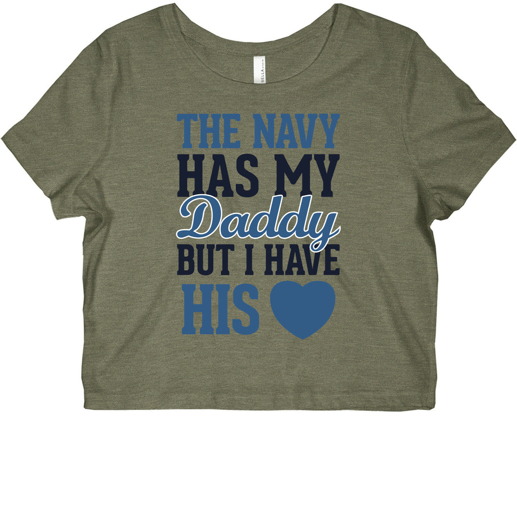 The Navy Has My Daddy, But I Have His Heart Graphic Baby Tee