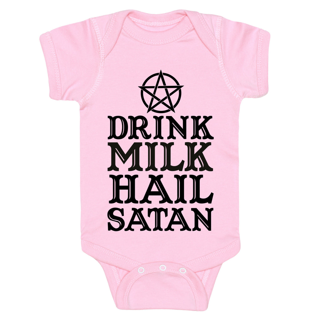 Drink Milk Hail Satan Baby One Piece