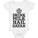 Drink Milk Hail Satan Baby One Piece