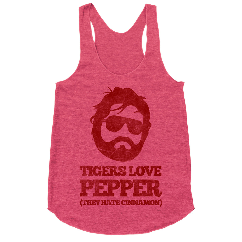 Tigers Love Pepper, They Hate Cinnamon Racerback Tank