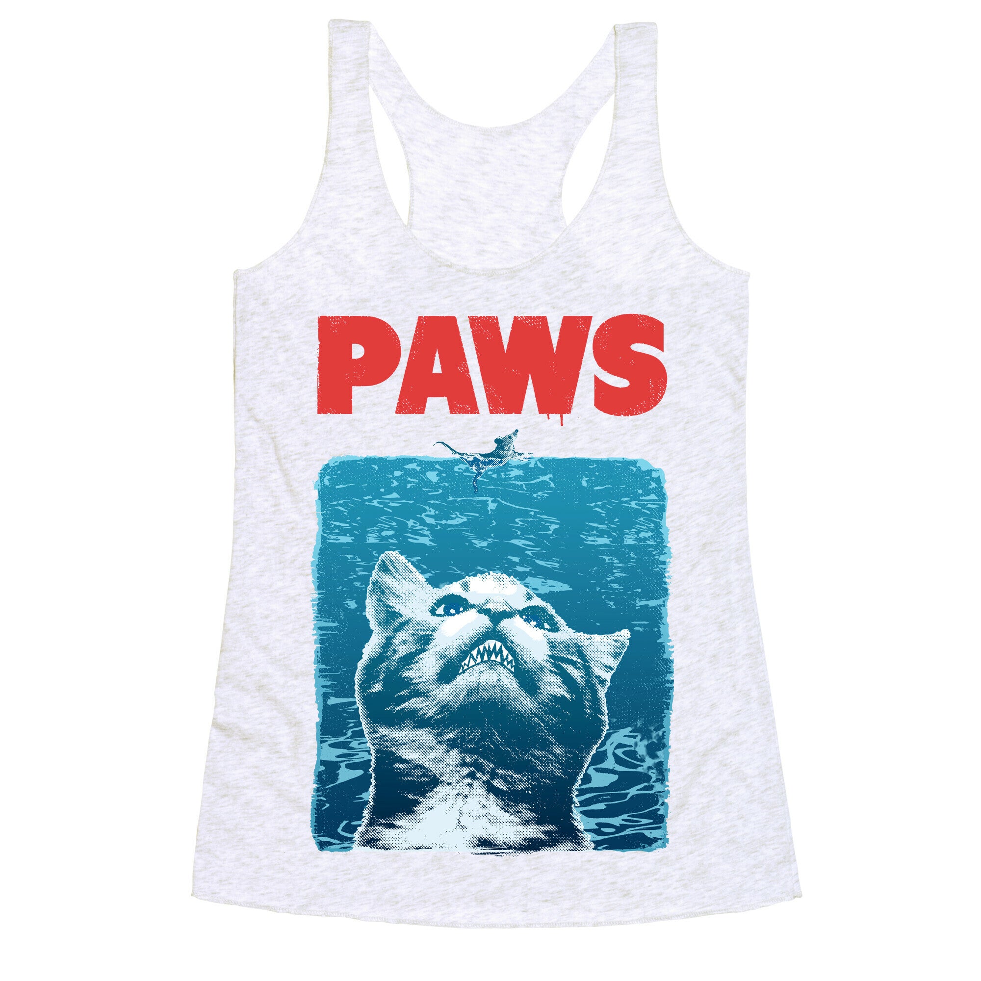 PAWS (Jaws Parody tee) Racerback Tank