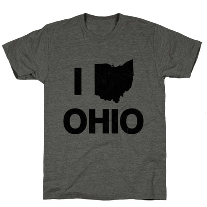 I Love Ohio Unisex Triblend Tee
