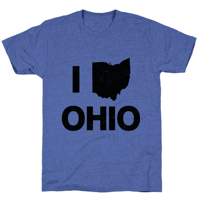I Love Ohio Unisex Triblend Tee