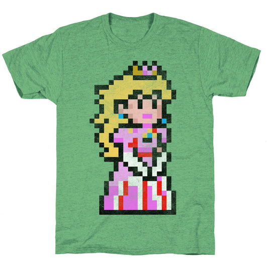 Princess Peach 8-Bit Parody Unisex Triblend Tee