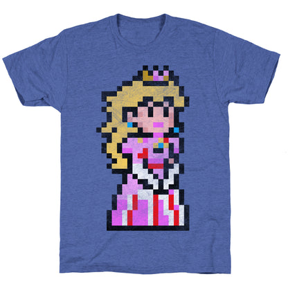 Princess Peach 8-Bit Parody Unisex Triblend Tee