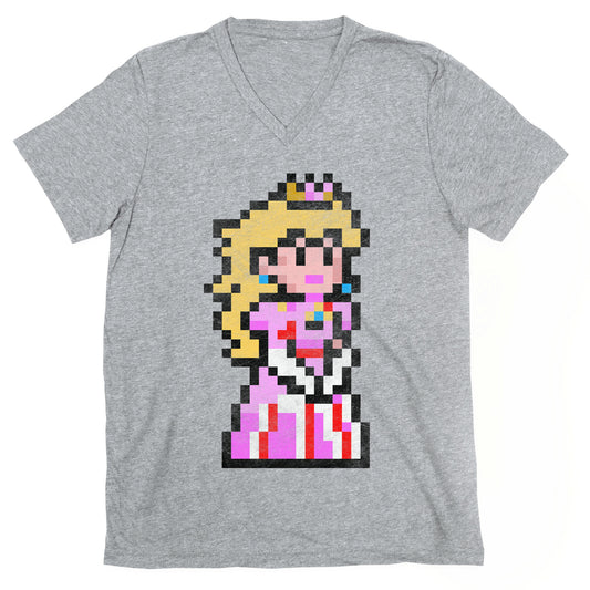 Princess Peach 8-Bit Parody V-Neck