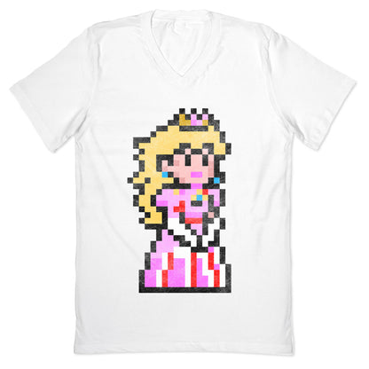 Princess Peach 8-Bit Parody V-Neck