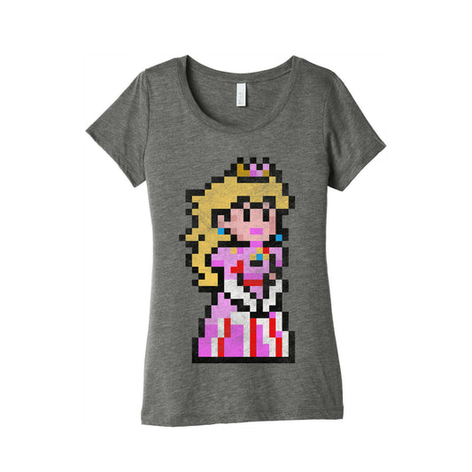 Princess Peach 8-Bit Parody Women's Triblend Tee