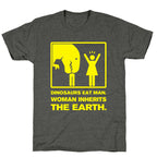 Dinosaur Eats Man. Woman Inherits the Earth. Unisex Triblend Tee