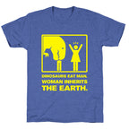 Dinosaur Eats Man. Woman Inherits the Earth. Unisex Triblend Tee