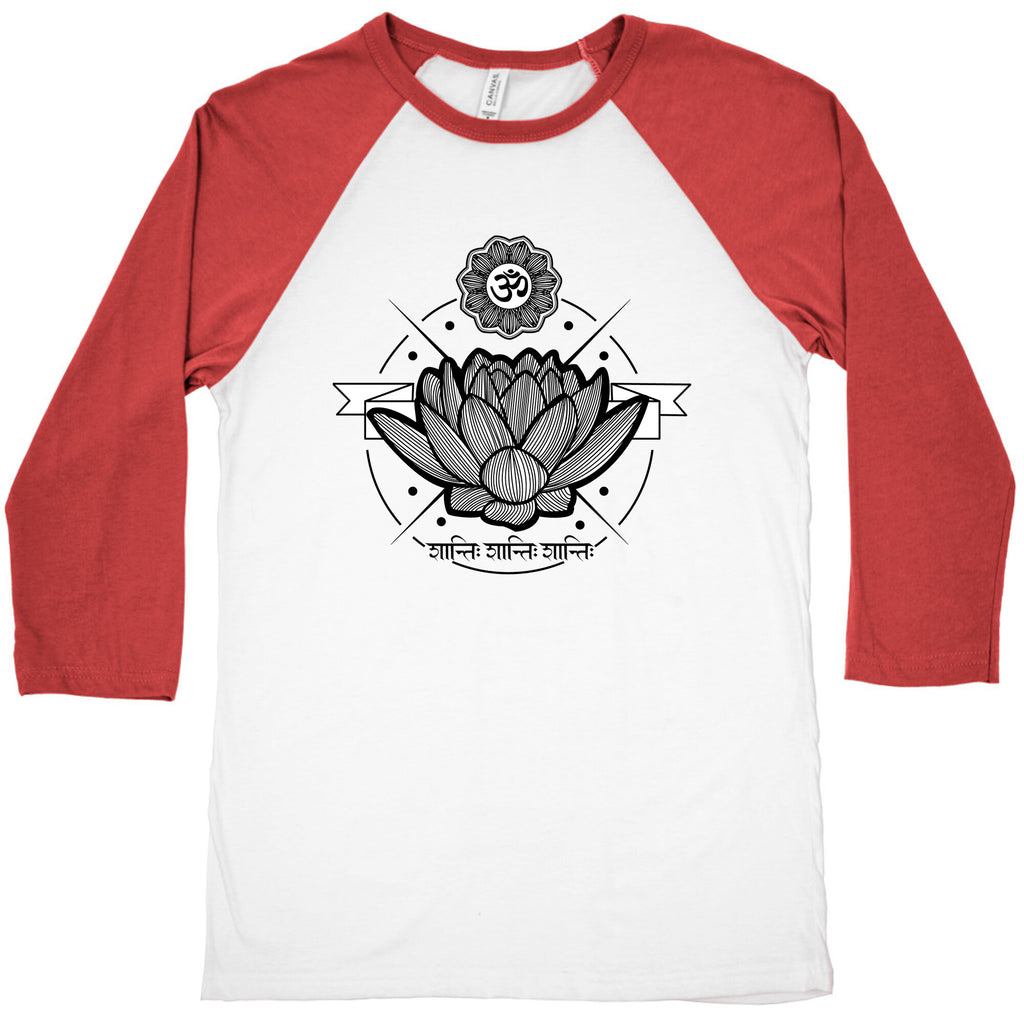 Om Shanti Shanti Shanti Baseball Tee