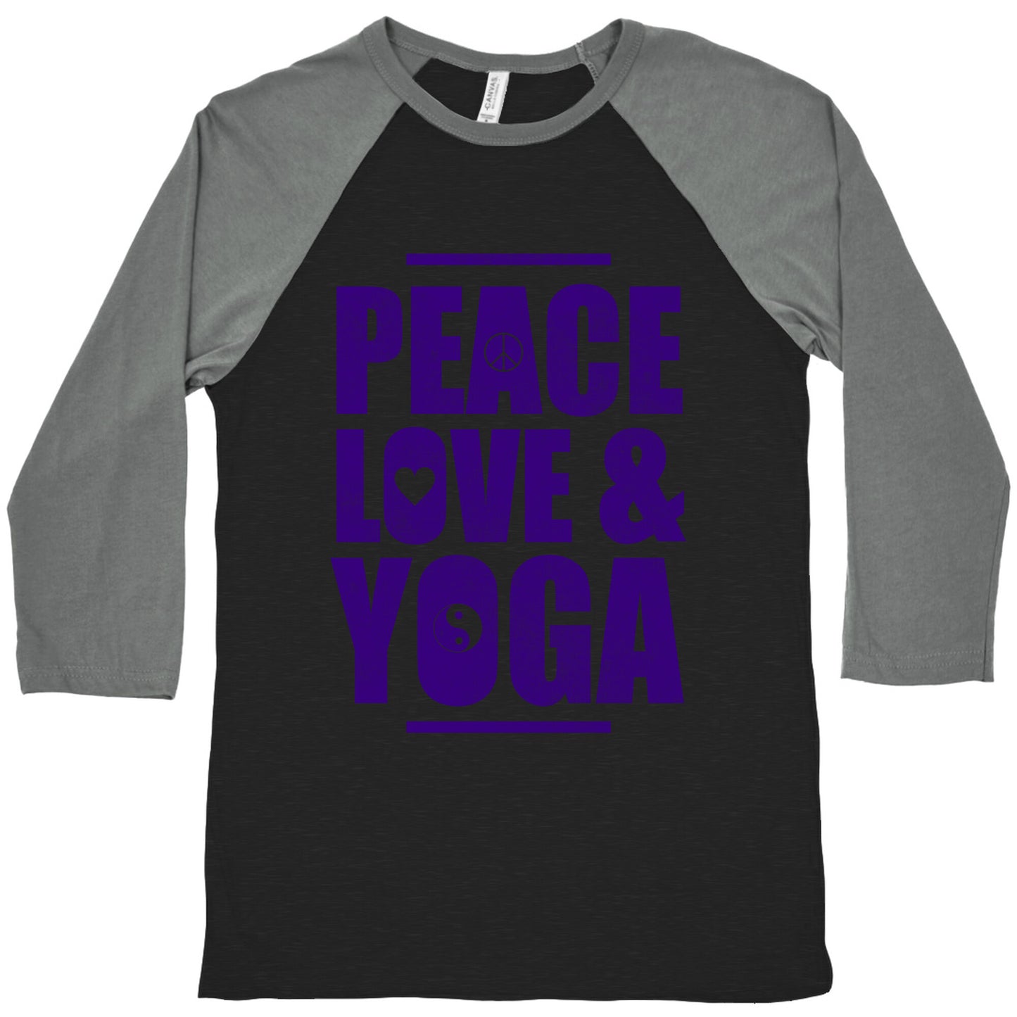 Peace Love & Yoga Baseball Tee