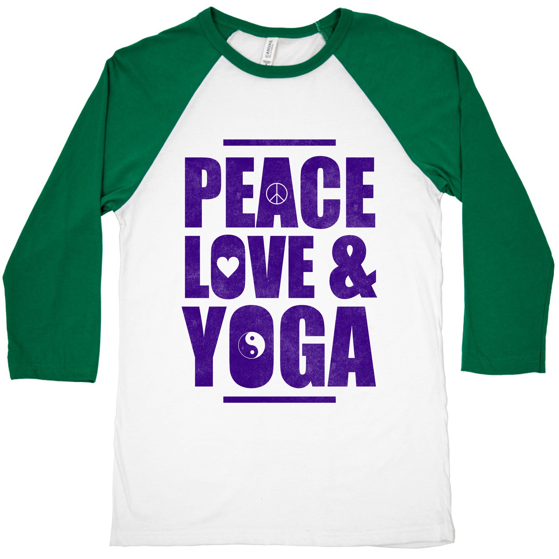 Peace Love & Yoga Baseball Tee