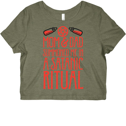Mom & Dad Summoned Me In A Satanic Ritual Graphic Baby Tee