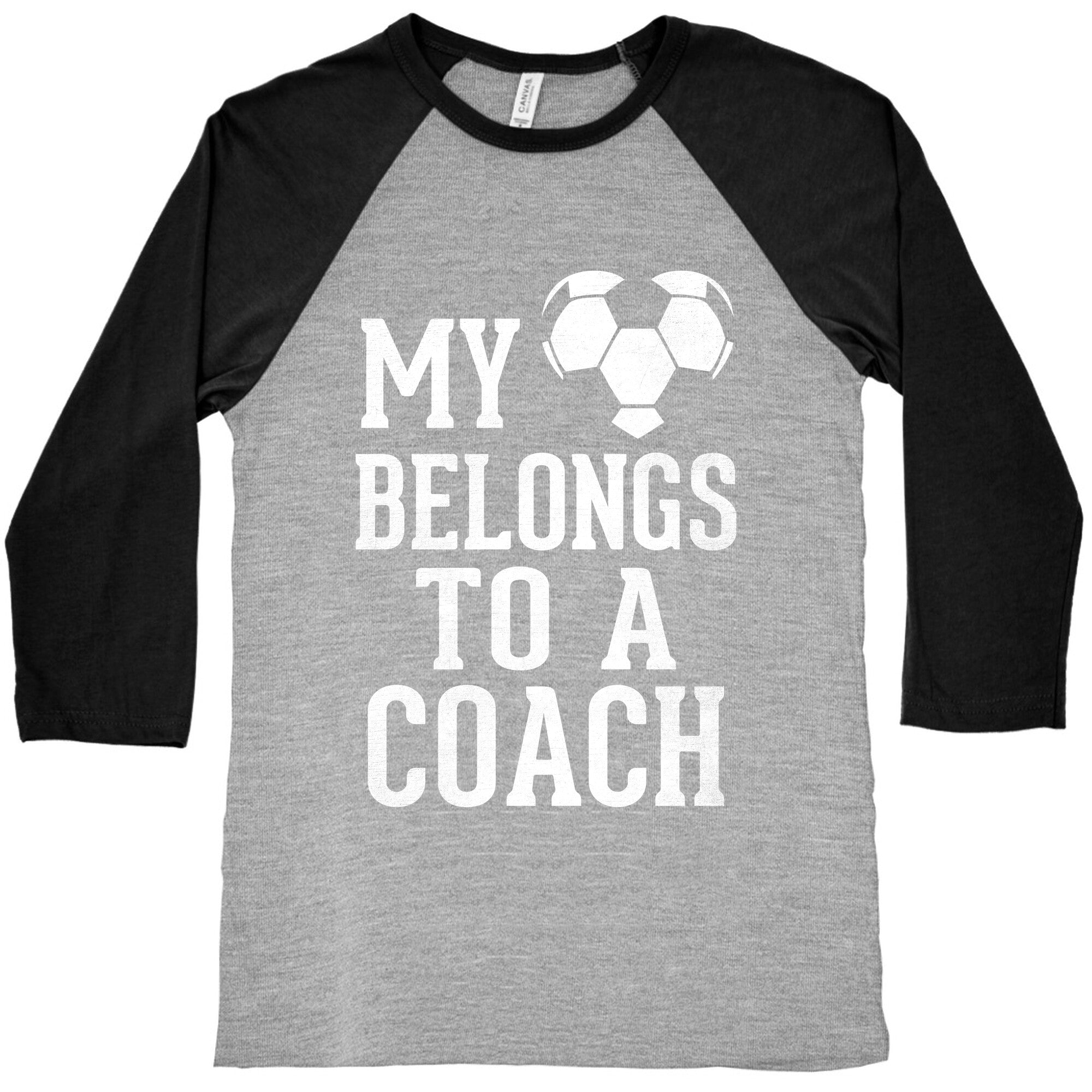 My Heart Belongs To A Soccer Coach (Dark Tank) Baseball Tee