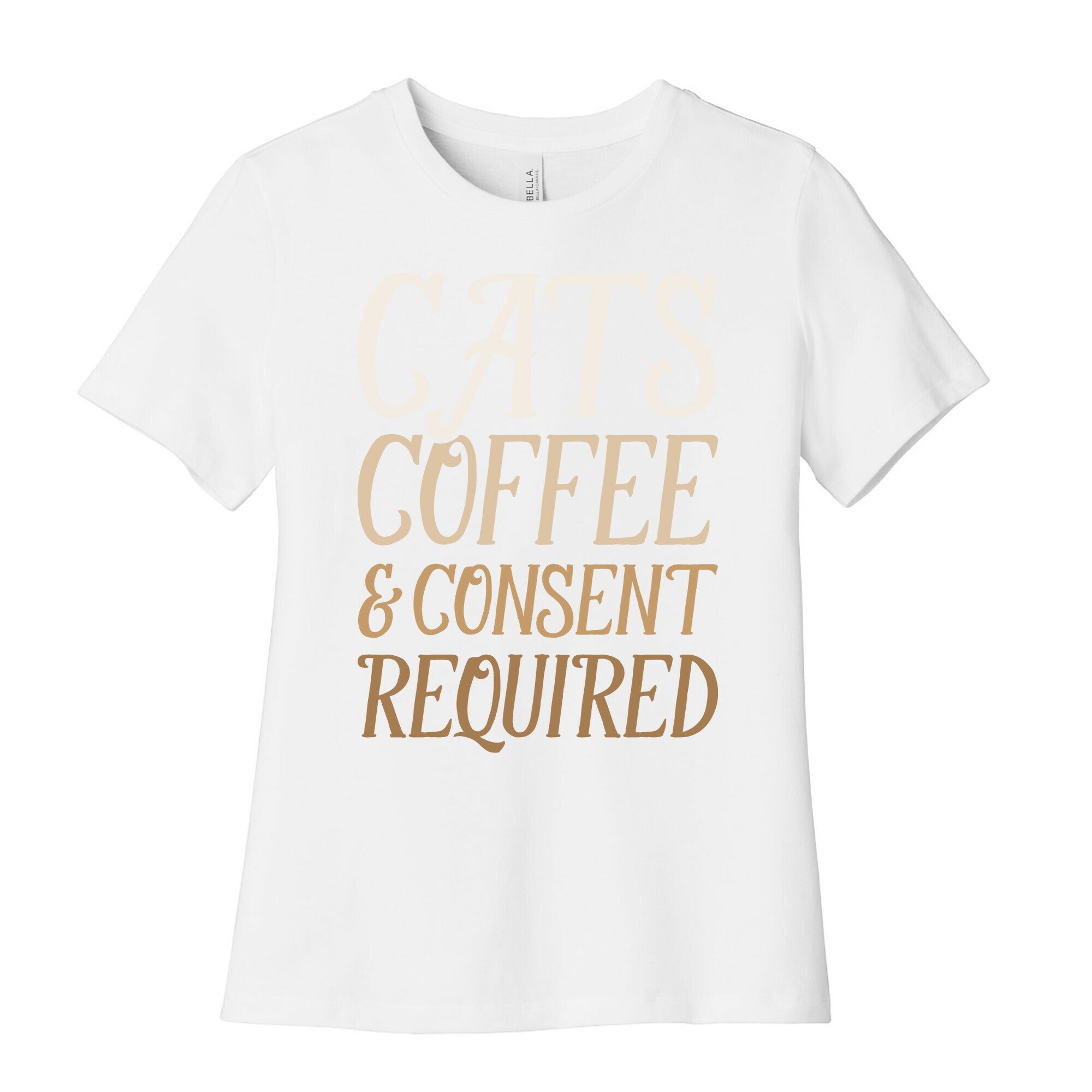 Cats Coffee And Consent Mandatory Women's Cotton Tee