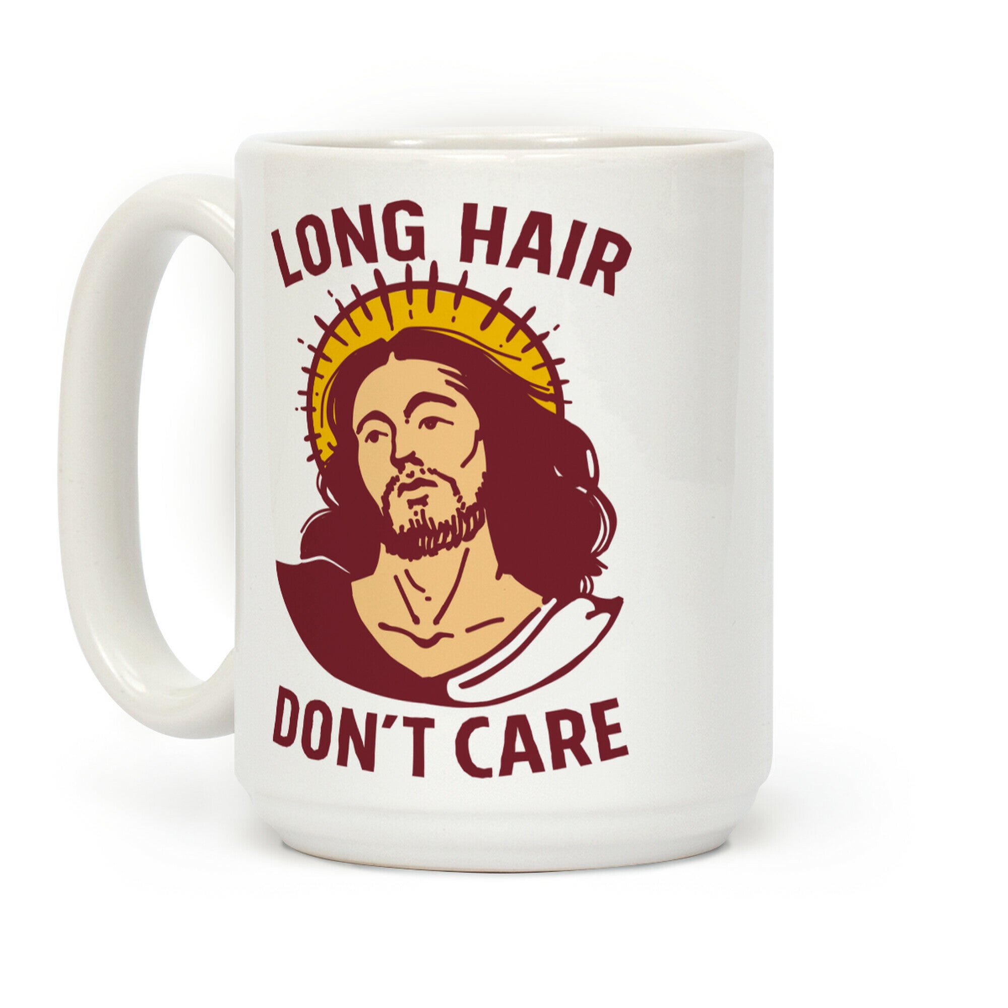Long Hair Don't Care Jesus Coffee Mug
