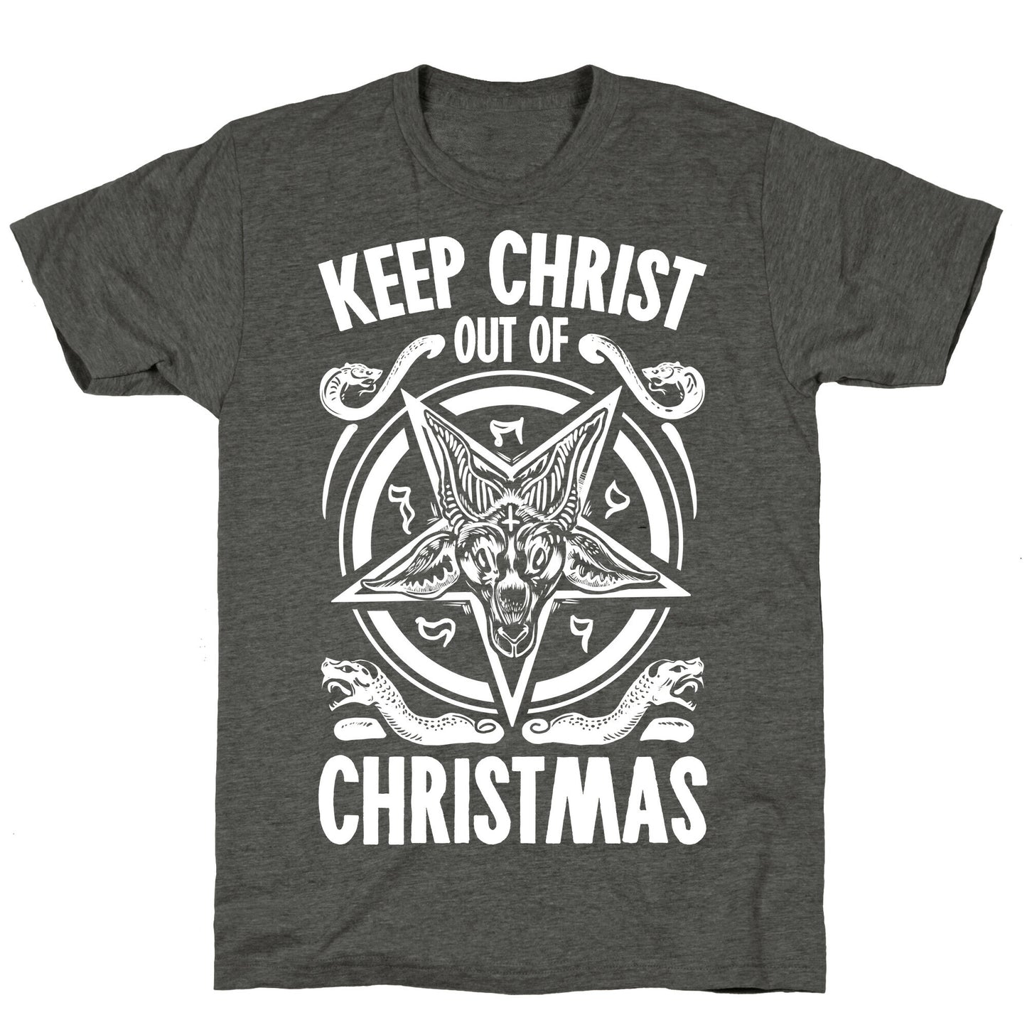 Keep Christ Out of Christmas Baphomet  Unisex Triblend Tee