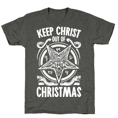 Keep Christ Out of Christmas Baphomet  Unisex Triblend Tee