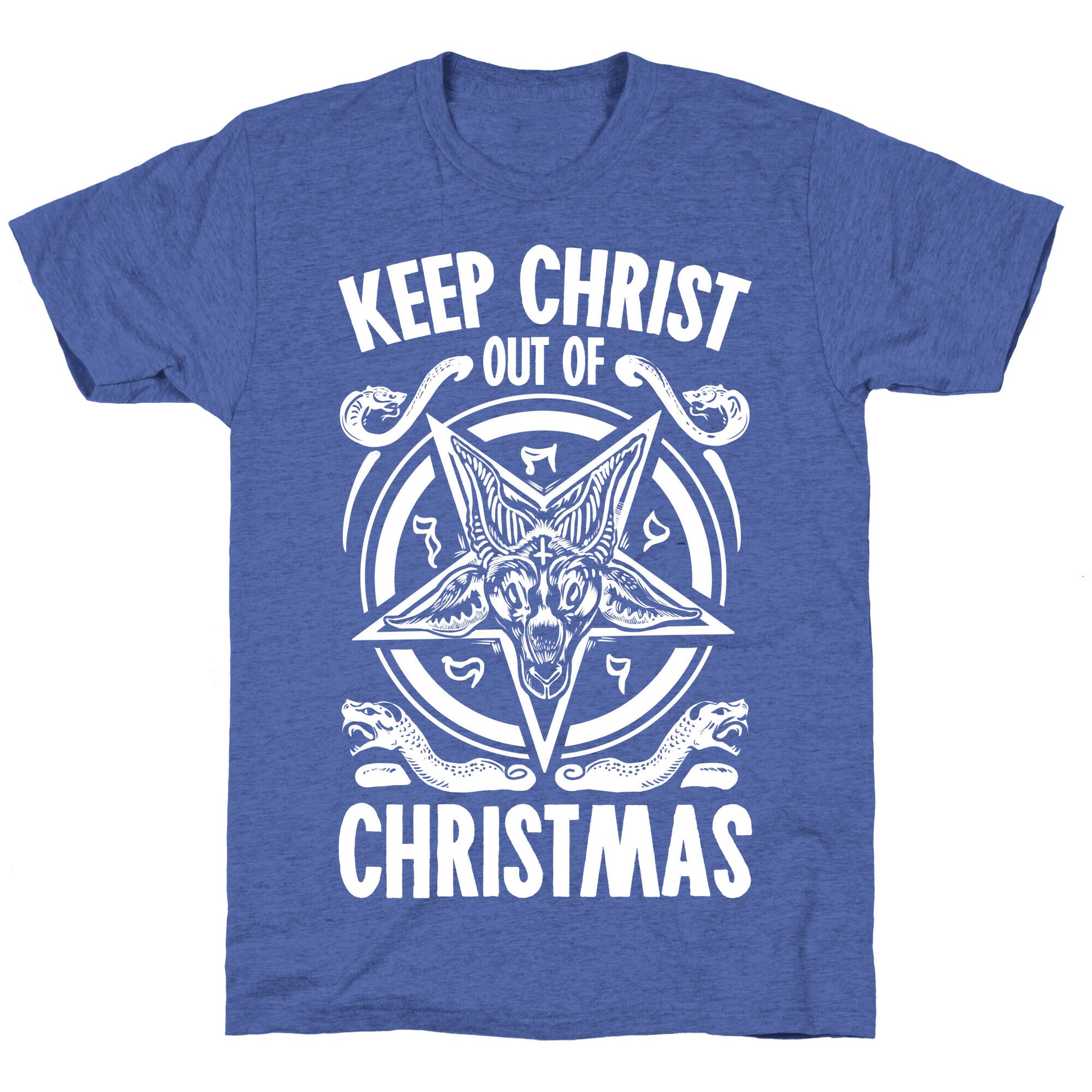 Keep Christ Out of Christmas Baphomet  Unisex Triblend Tee