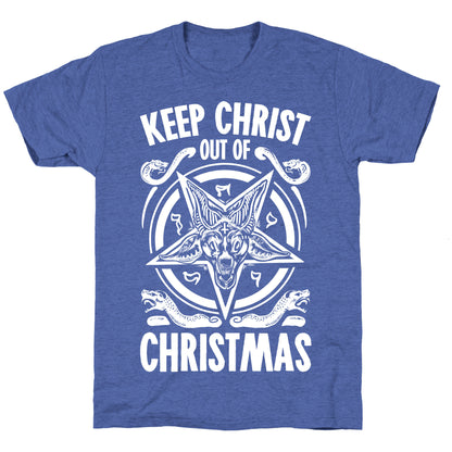 Keep Christ Out of Christmas Baphomet  Unisex Triblend Tee