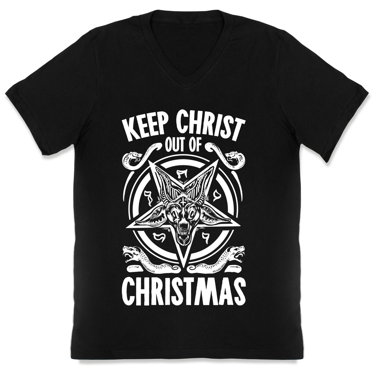 Keep Christ Out of Christmas Baphomet  V-Neck