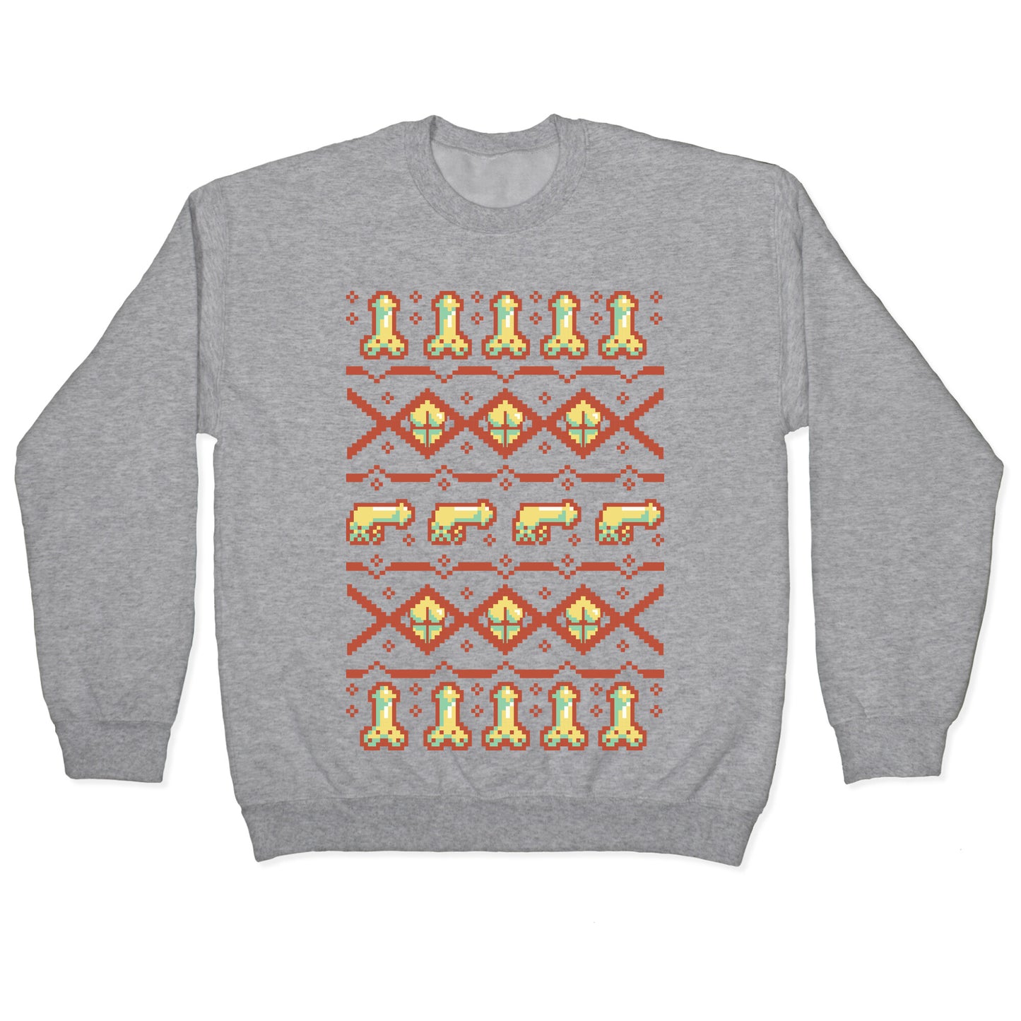 Dicks and Butts Ugly Sweater Pattern Crewneck Sweatshirt