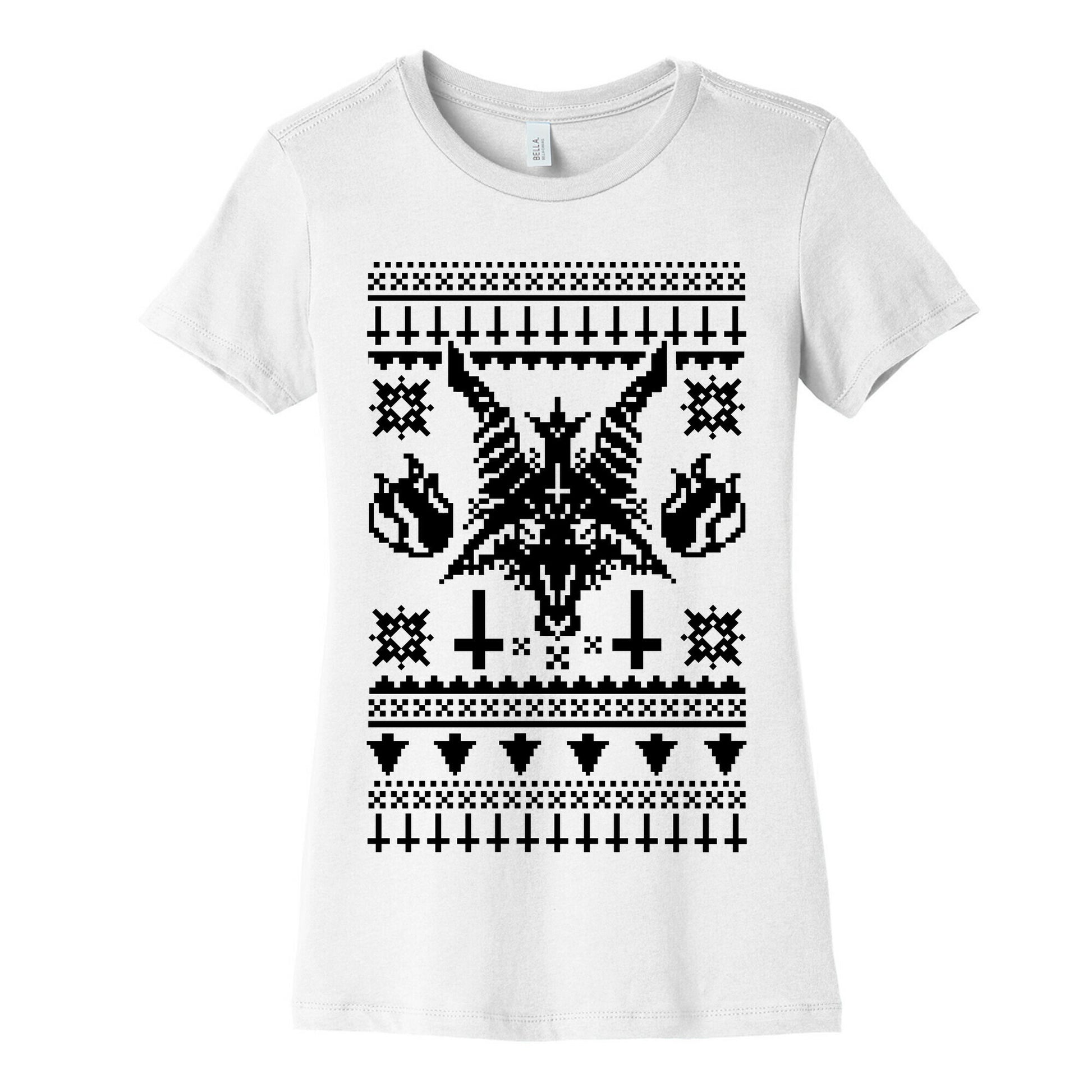 Baphomet Ugly Christmas Sweater  Women's Cotton Tee