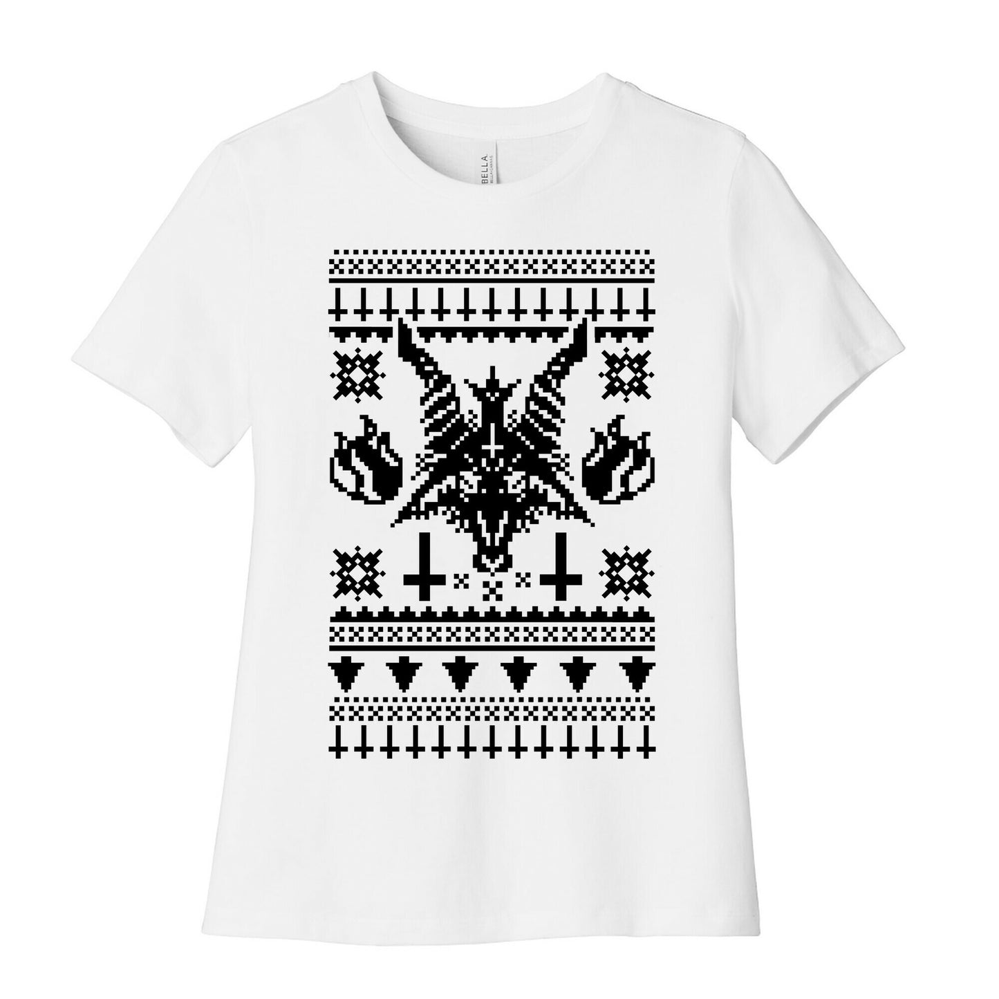 Baphomet Ugly Christmas Sweater  Women's Cotton Tee