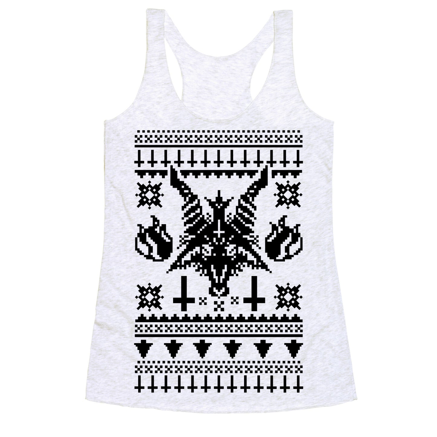 Baphomet Ugly Christmas Sweater  Racerback Tank
