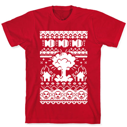 Nuclear Christmas Sweater Pattern T-Shirt