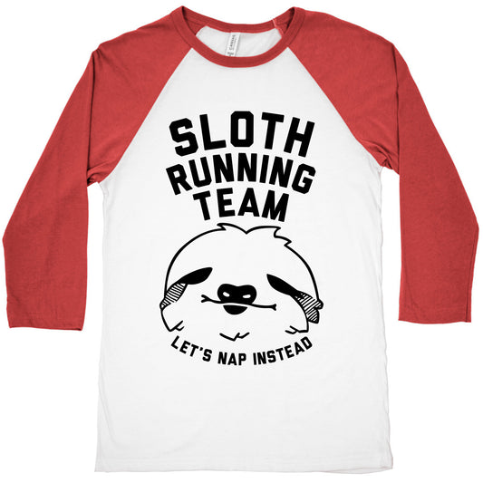 Sloth Running Team Baseball Tee