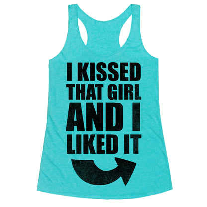 I Kissed A Girl Couples Shirt (Part 1) Racerback Tank