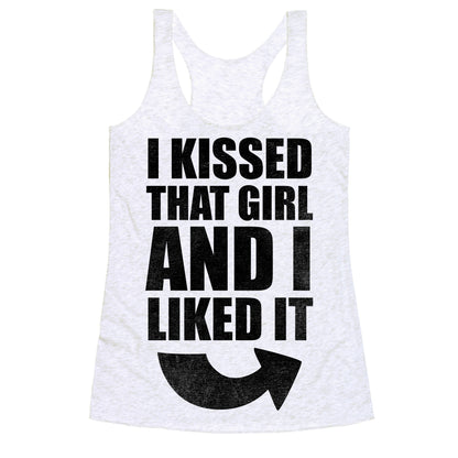 I Kissed A Girl Couples Shirt (Part 1) Racerback Tank