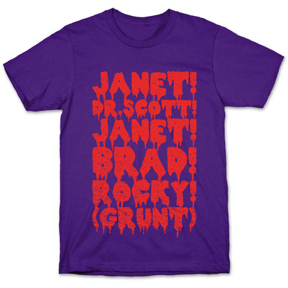 Janet, Dr. Scott, Janet, Brad, Rocky! T-Shirt