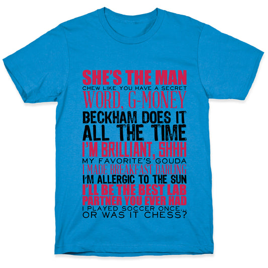 She's The Man Quotes T-Shirt