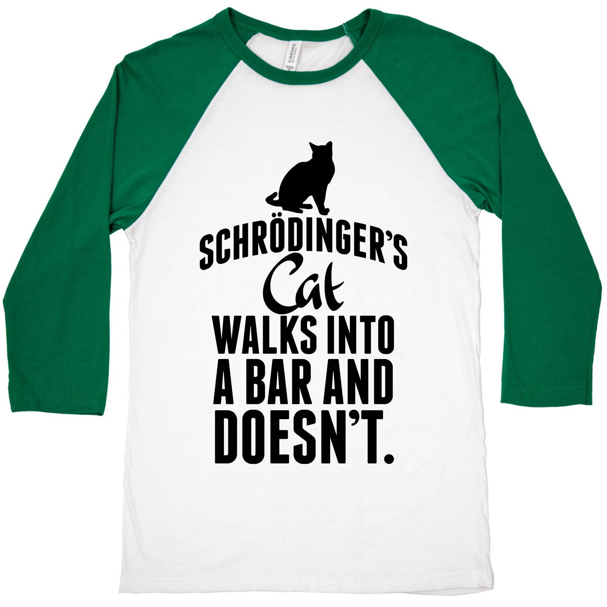 SchrÃƒÂ¶dinger's Cat Walks Into A Bar... Baseball Tee