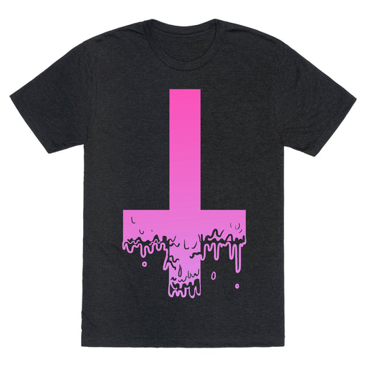 Cross Drip- Pink Unisex Triblend Tee