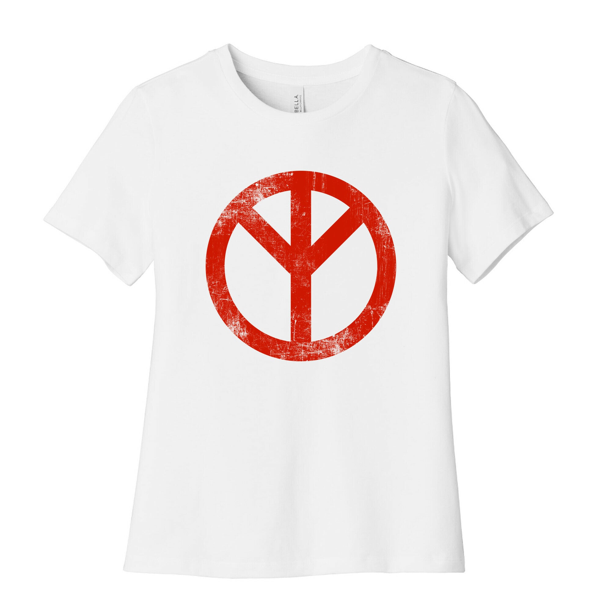 Reversed Peace Sign (Vintage) Women's Cotton Tee