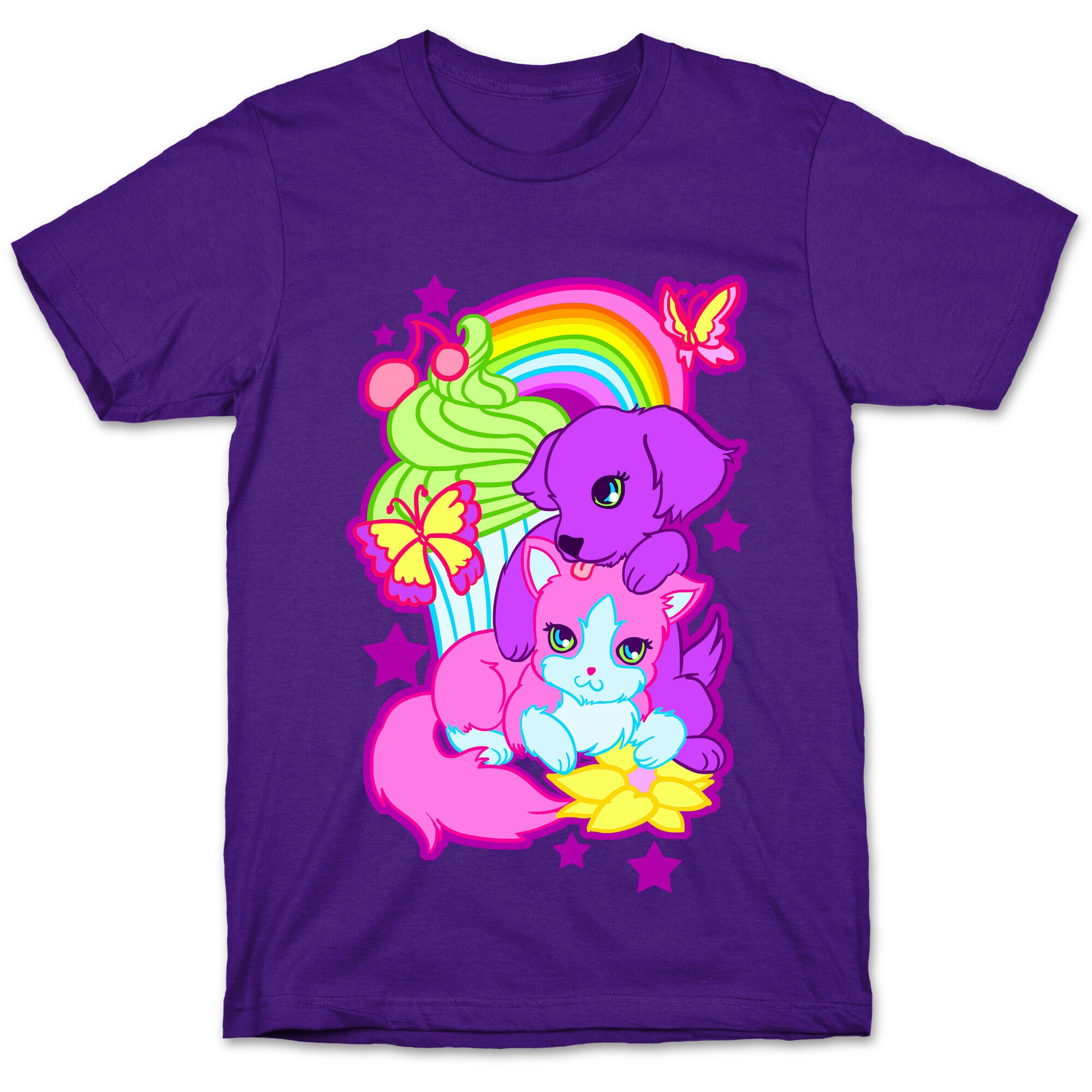 Double Trouble Rainbow Kitty & Puppy T-Shirt