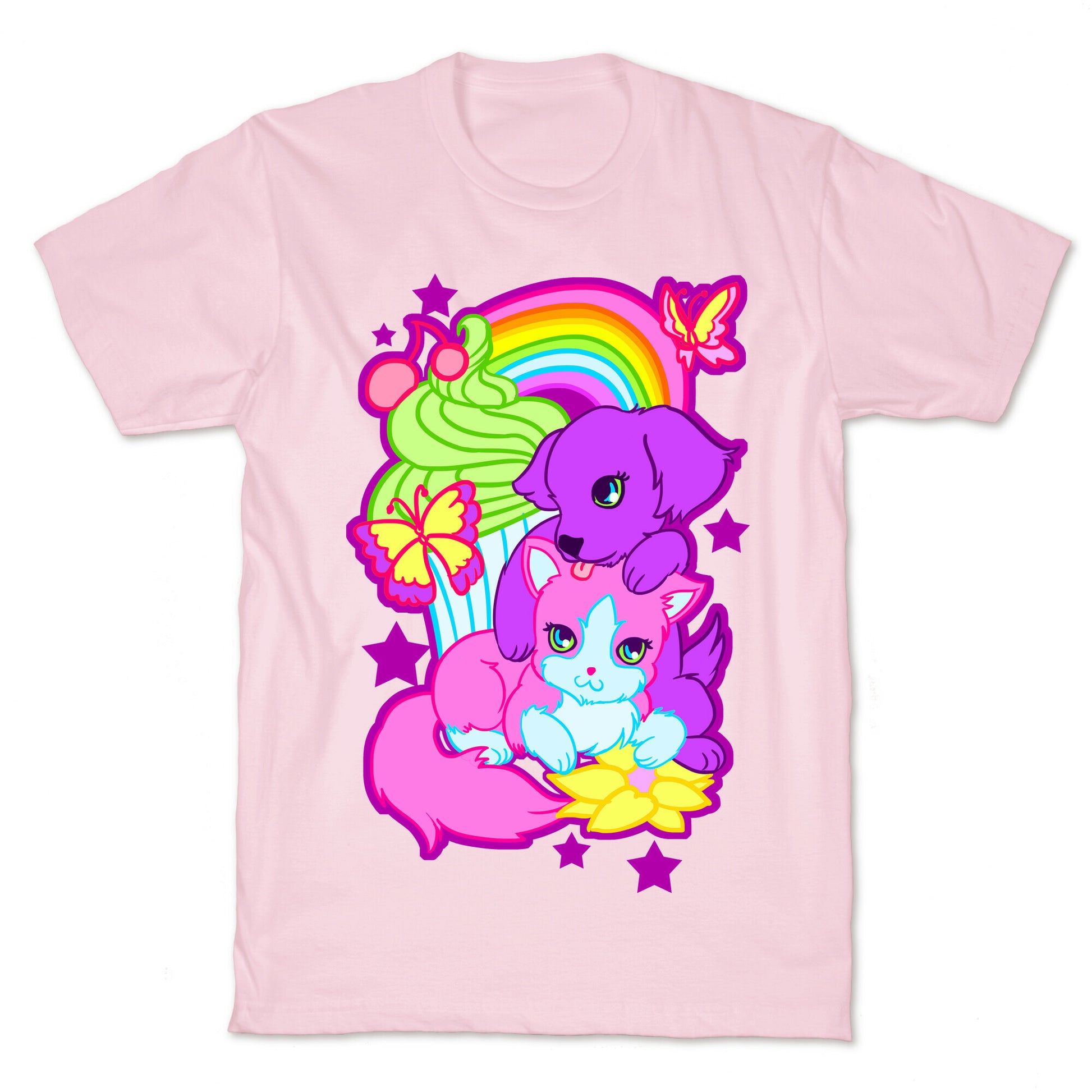 Double Trouble Rainbow Kitty & Puppy T-Shirt