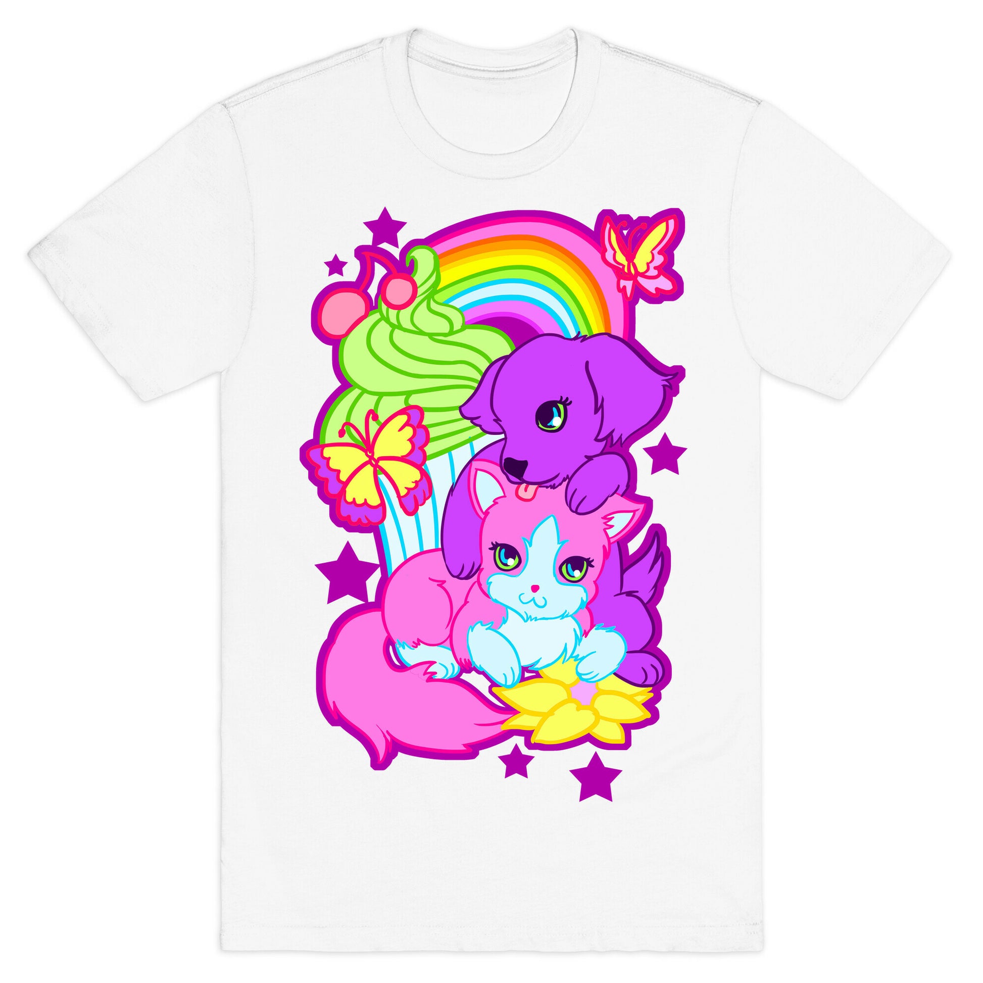 Double Trouble Rainbow Kitty & Puppy T-Shirt